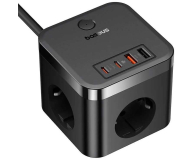 BASEUS sieciowa PowerCombo 30W 3AC+2U+2C 30W 1.5m Cluster Black - 1298074 - zdjęcie 1